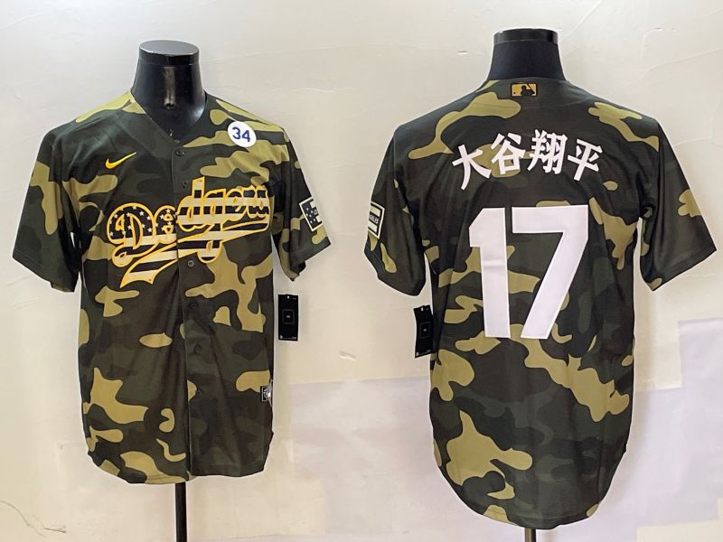 Men Los Angeles Dodgers #17 Ohtani Camo Joint Name 2025 Nike MLB Jersey style 18